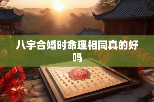 八字合婚时命理相同真的好吗