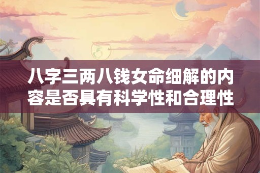 八字三两八钱女命细解的内容是否具有科学性和合理性