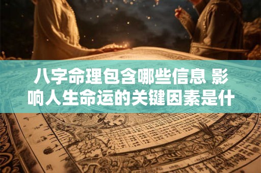 八字命理包含哪些信息 影响人生命运的关键因素是什么