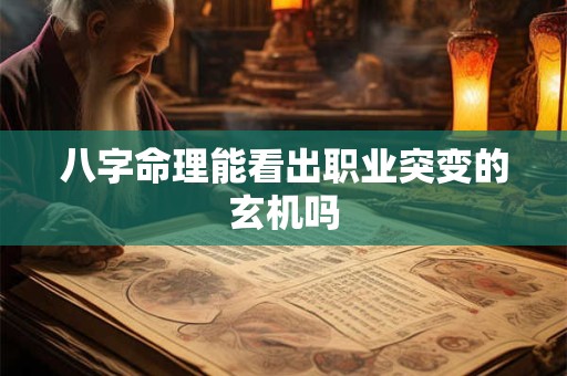八字命理能看出职业突变的玄机吗
