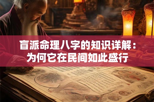 盲派命理八字的知识详解：为何它在民间如此盛行