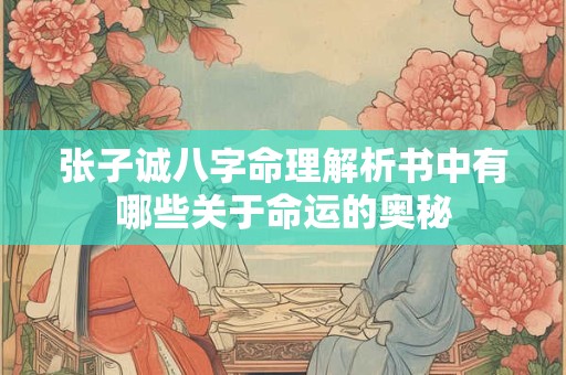 张子诚八字命理解析书中有哪些关于命运的奥秘