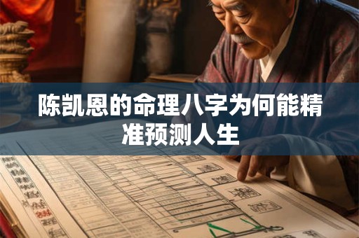 陈凯恩的命理八字为何能精准预测人生 陈凯恩的命理八字为何能精准预测人生