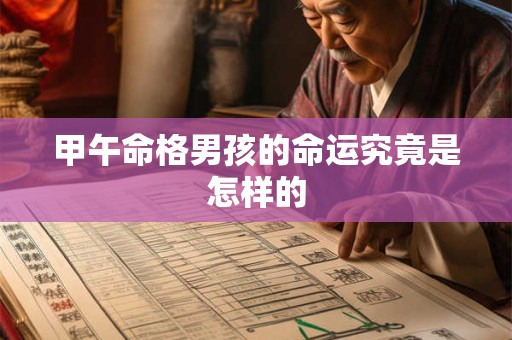甲午命格男孩的命运究竟是怎样的