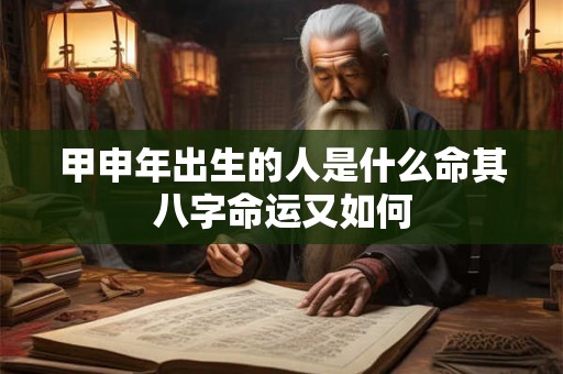 甲申年出生的人是什么命其八字命运又如何