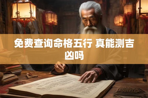 免费查询命格五行 真能测吉凶吗