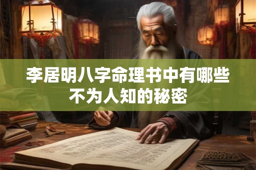 李居明八字命理书中有哪些不为人知的秘密