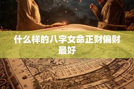 什么样的八字女命正财偏财最好