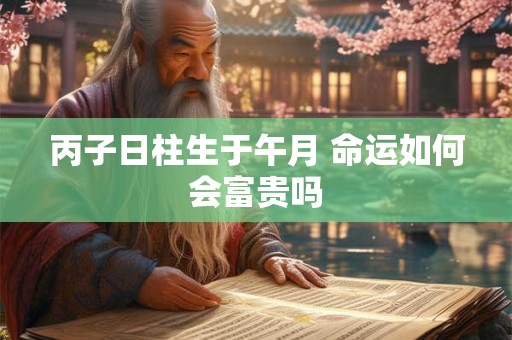 丙子日柱生于午月 命运如何会富贵吗