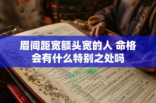 眉间距宽额头宽的人 命格会有什么特别之处吗