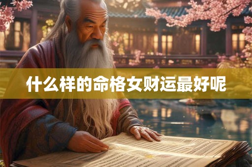 什么样的命格女财运最好呢