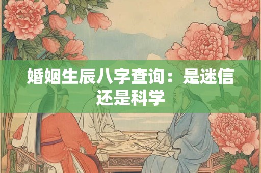 婚姻生辰八字查询：是迷信还是科学