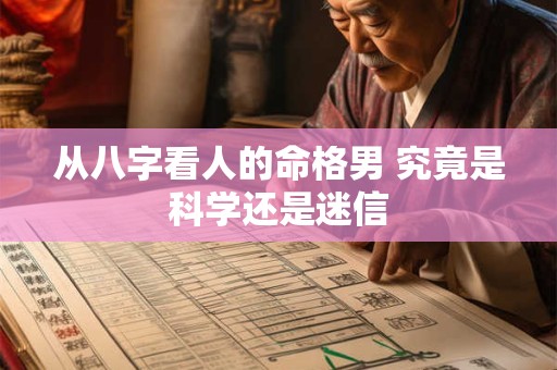 从八字看人的命格男 究竟是科学还是迷信