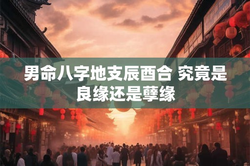 男命八字地支辰酉合 究竟是良缘还是孽缘