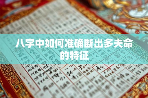 八字中如何准确断出多夫命的特征