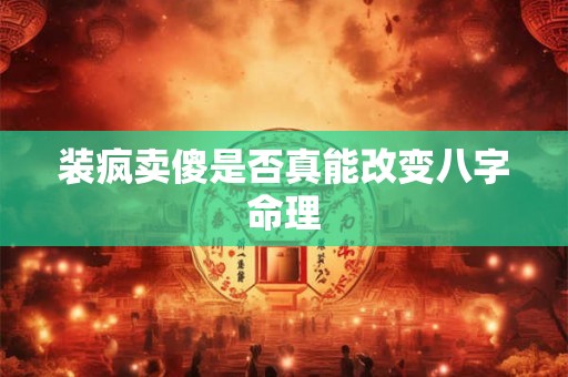 装疯卖傻是否真能改变八字命理