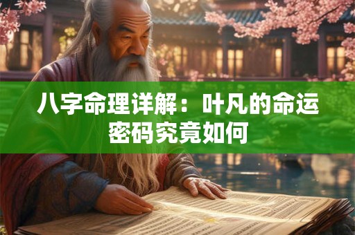 详细阅读:八字命理详解:叶凡的命运密码究竟如何 八字命理详解:叶凡的命运密码究竟如何