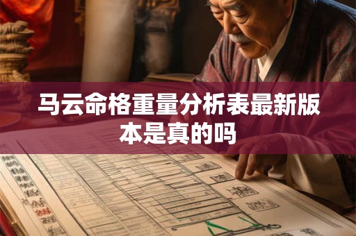 马云命格重量分析表最新版本是真的吗