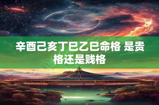 辛酉己亥丁巳乙巳命格 是贵格还是贱格 辛酉己亥丁巳乙巳命格 是贵格还是贱格
