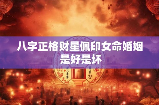 八字正格财星佩印女命婚姻 是好是坏