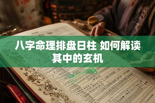 八字命理排盘日柱 如何解读其中的玄机