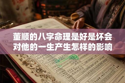 董顺的八字命理是好是坏会对他的一生产生怎样的影响