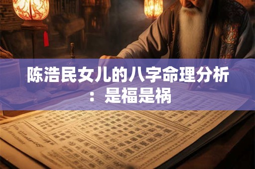 详细阅读:陈浩民女儿的八字命理分析:是福是祸 陈浩民女儿的八字命理分析:是福是祸