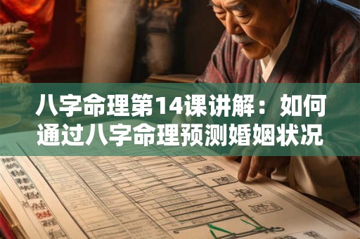 八字命理第14课讲解：如何通过八字命理预测婚姻状况