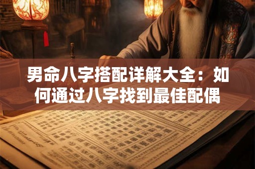 男命八字搭配详解大全：如何通过八字找到最佳配偶