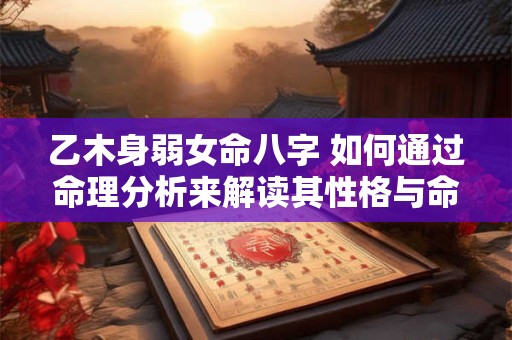 乙木身弱女命八字 如何通过命理分析来解读其性格与命运