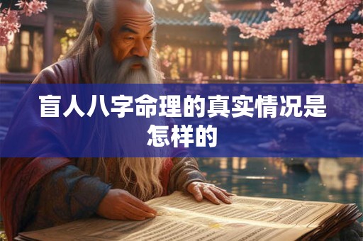 盲人八字命理的真实情况是怎样的