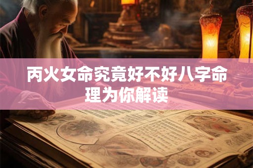 丙火女命究竟好不好八字命理为你解读