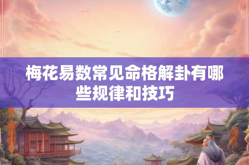 梅花易数常见命格解卦有哪些规律和技巧