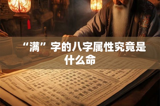 “满”字的八字属性究竟是什么命