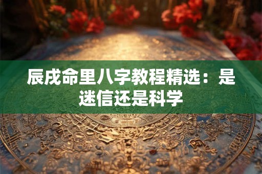 辰戌命里八字教程精选：是迷信还是科学