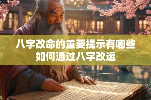八字改命的重要提示有哪些如何通过八字改运