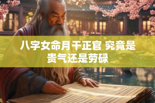八字女命月干正官 究竟是贵气还是劳碌