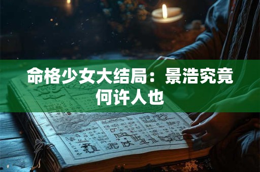 命格少女大结局：景浩究竟何许人也
