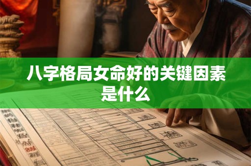 八字格局女命好的关键因素是什么