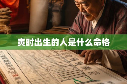 寅时出生的人是什么命格