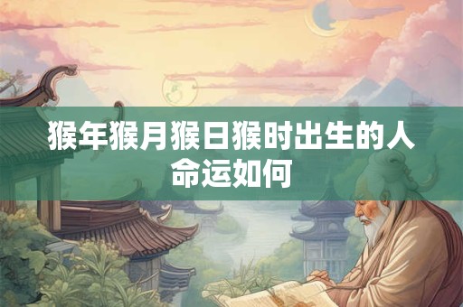 猴年猴月猴日猴时出生的人命运如何