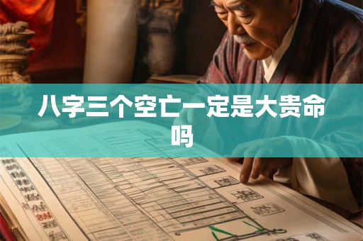 八字三个空亡一定是大贵命吗