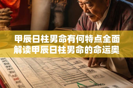 甲辰日柱男命有何特点全面解读甲辰日柱男命的命运奥秘