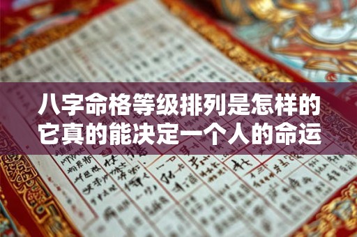 八字命格等级排列是怎样的它真的能决定一个人的命运吗