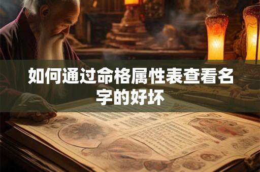 如何通过命格属性表查看名字的好坏