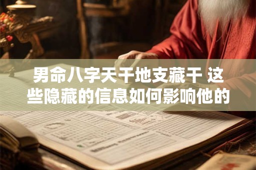 男命八字天干地支藏干 这些隐藏的信息如何影响他的命运 男命八字天干地支藏干 这些隐藏的信息如何影响他的命运