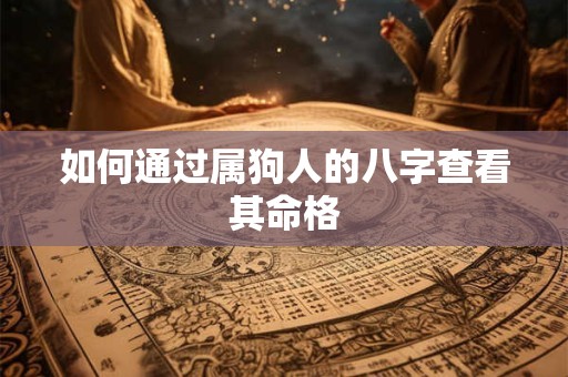 如何通过属狗人的八字查看其命格
