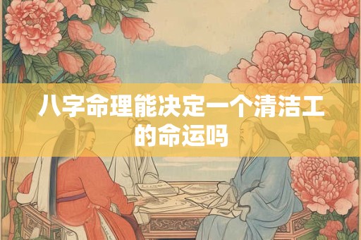 八字命理能决定一个清洁工的命运吗