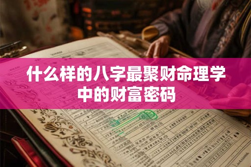 什么样的八字最聚财命理学中的财富密码