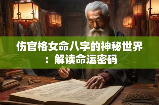 伤官格女命八字的神秘世界：解读命运密码